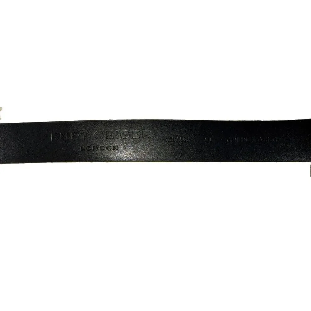 NWT Kurt Geiger London Women's Smooth Black Crystal Belt Eagle Medium/Large